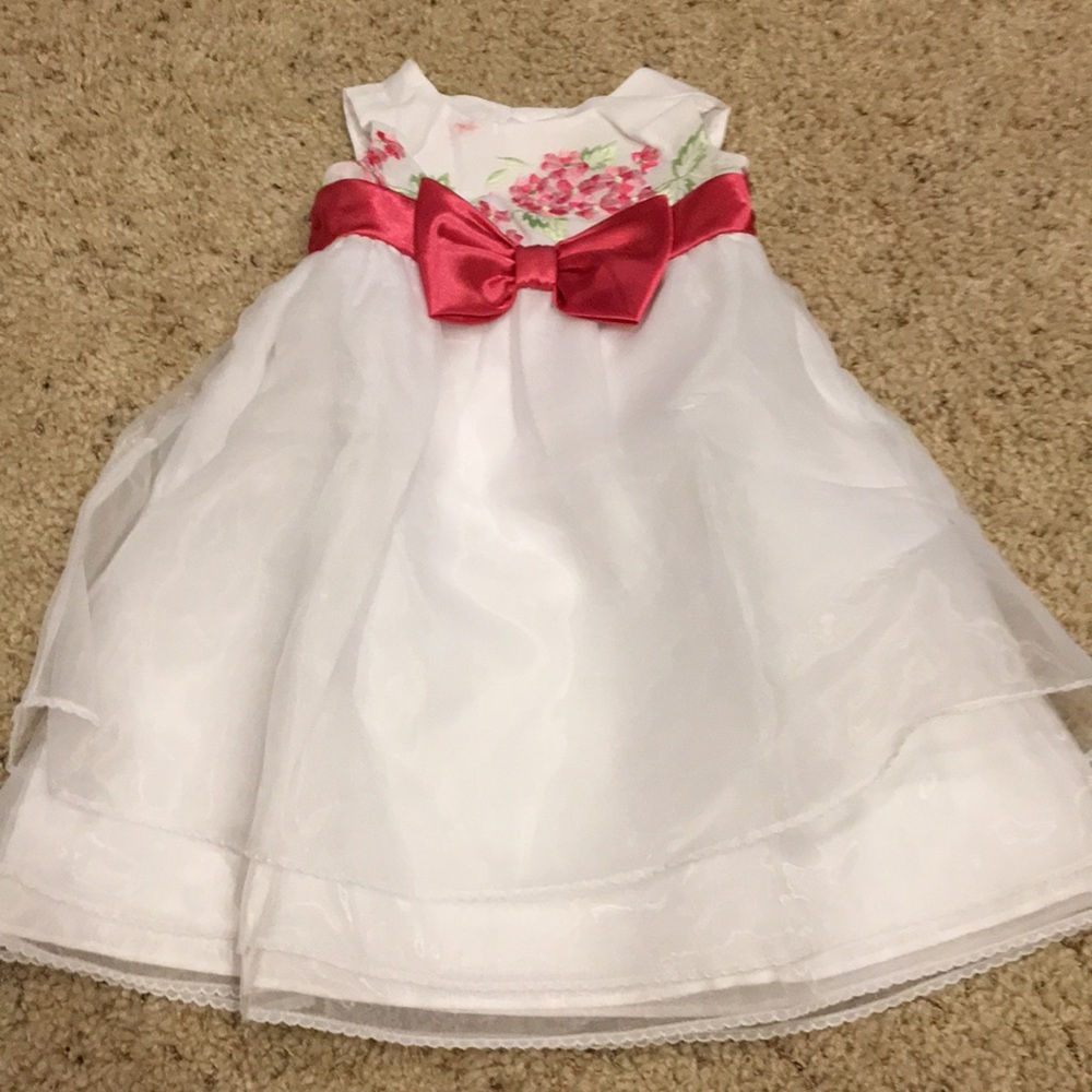 Pink and White Floral Accent Dress